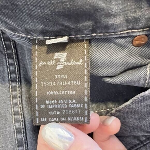 7FAMK 7 For All Mankind Gray Relaxed Button Fly Jeans - Picture 7 of 8